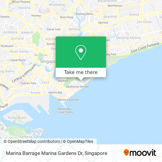 Marina Barrage Marina Gardens Dr map