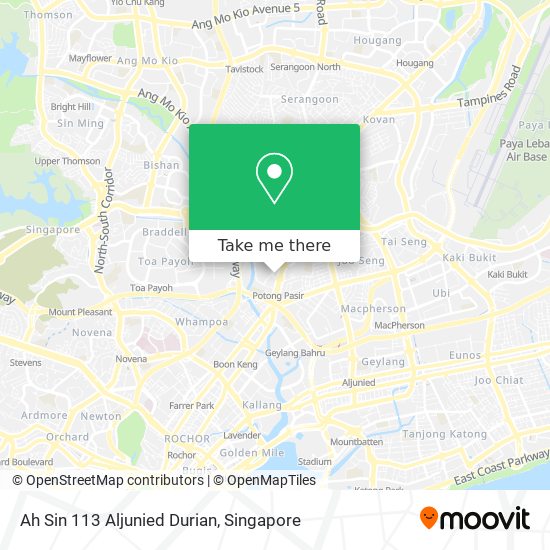 Ah Sin 113 Aljunied Durian map