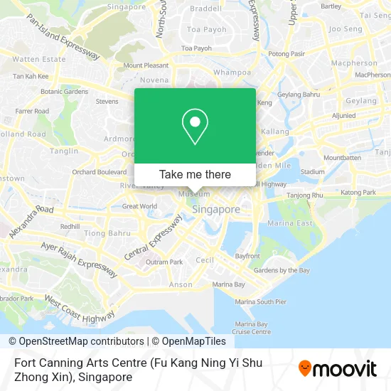 Fort Canning Arts Centre (Fu Kang Ning Yi Shu Zhong Xin) map