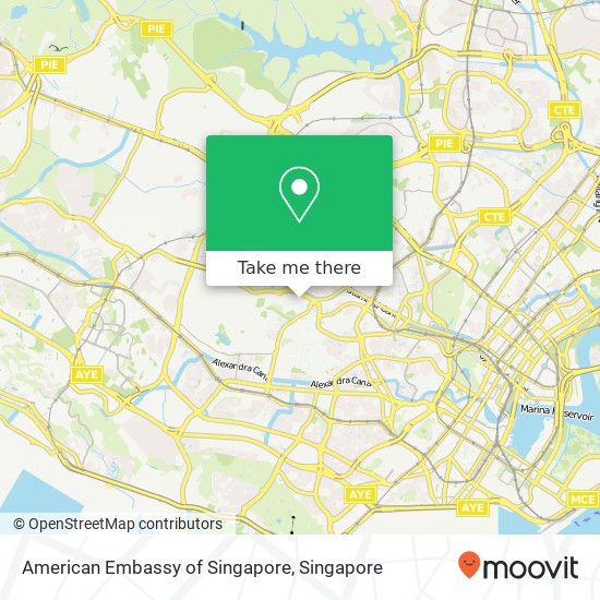 American Embassy of Singapore map