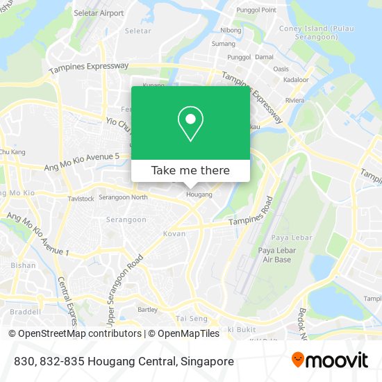 830, 832-835 Hougang Central map
