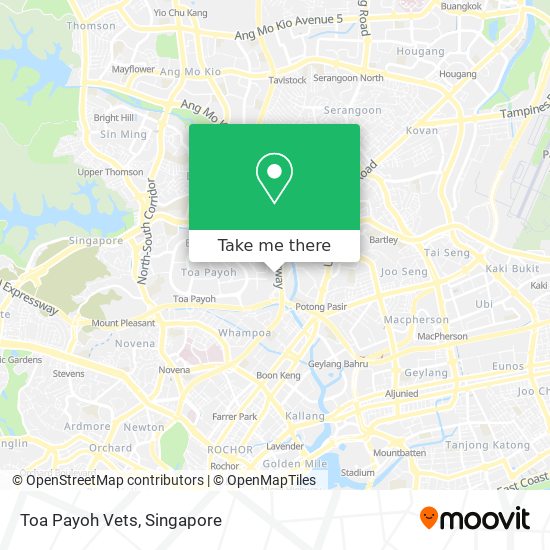 Toa Payoh Vets map
