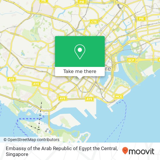Embassy of the Arab Republic of Egypt the Central map