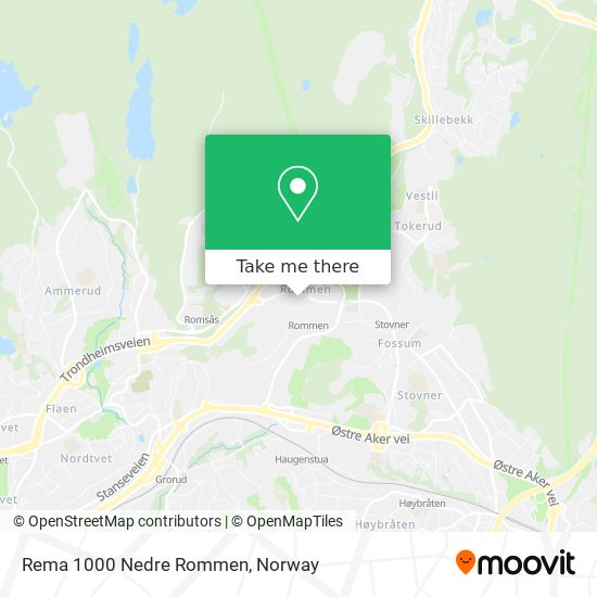 Rema 1000 Nedre Rommen map