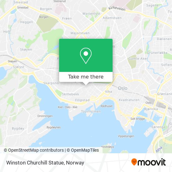 Winston Churchill Statue map