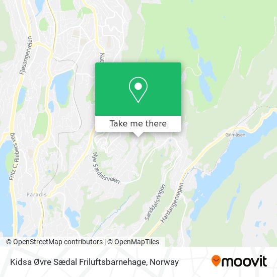 Kidsa Øvre Sædal Friluftsbarnehage map