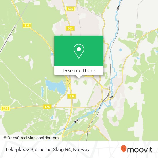 Lekeplass- Bjørnsrud Skog R4 map