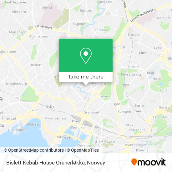 Bislett Kebab House Grünerløkka map