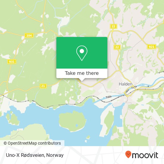 Uno-X Rødsveien map