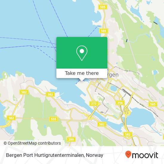 Bergen Port Hurtigrutenterminalen map