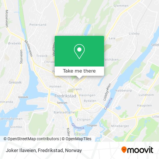 Joker Ilaveien, Fredrikstad map