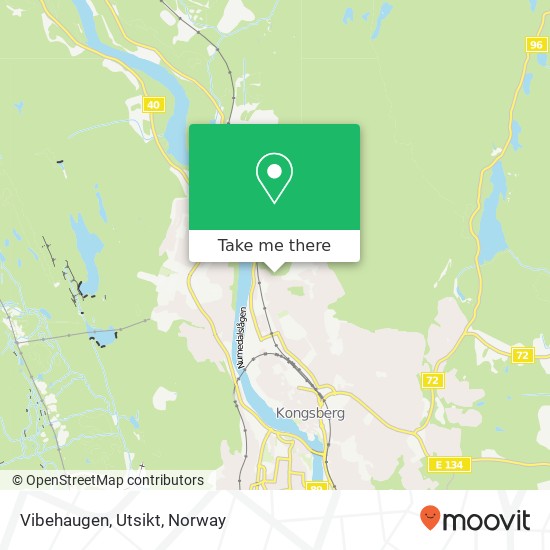 Vibehaugen, Utsikt map