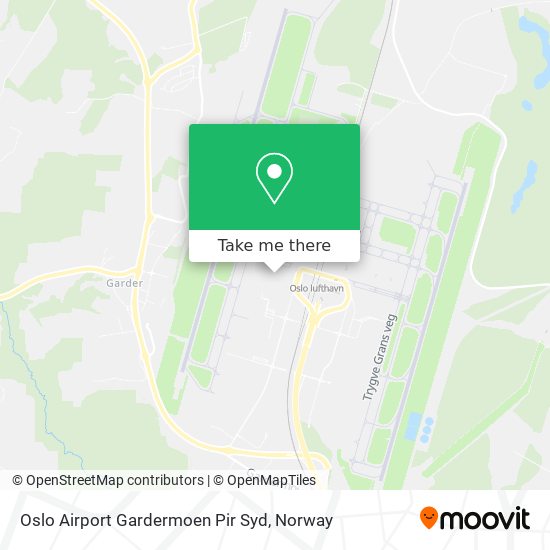 Oslo Airport Gardermoen Pir Syd map