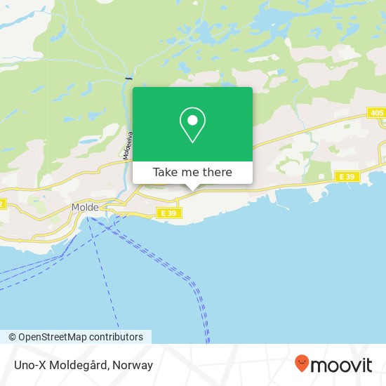 Uno-X Moldegård map