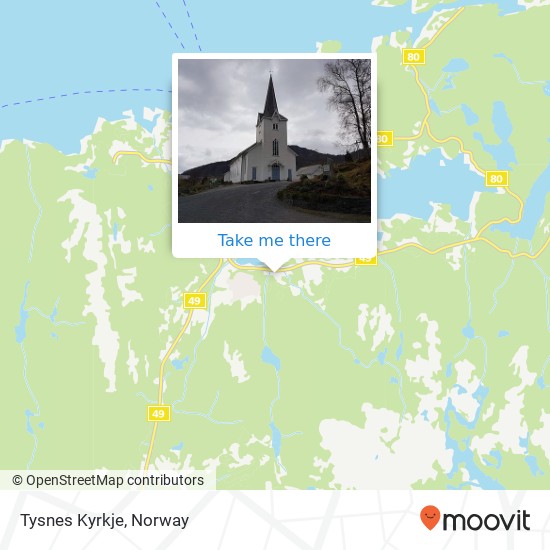 Tysnes Kyrkje map