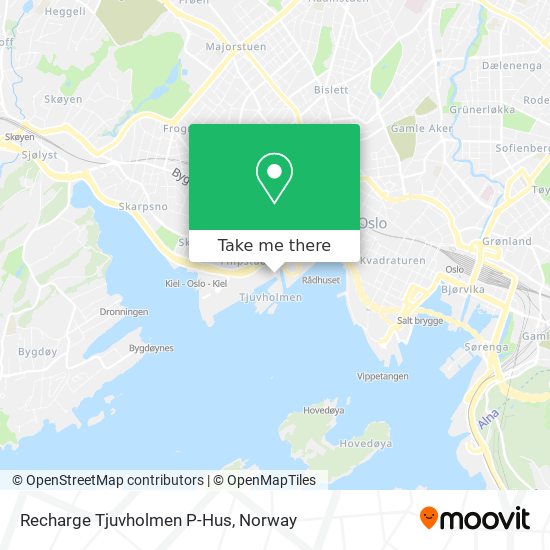 Recharge Tjuvholmen P-Hus map