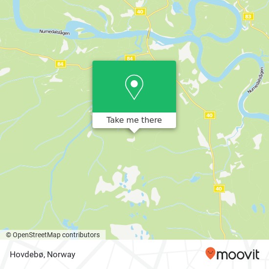 Hovdebø map