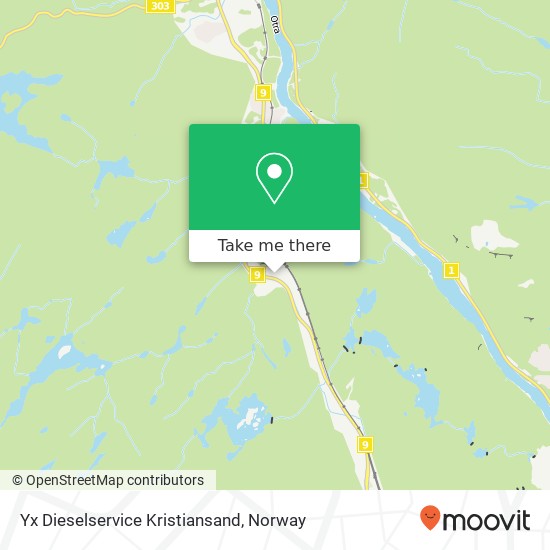 Yx Dieselservice Kristiansand map