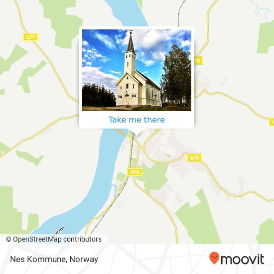 Nes Kommune map