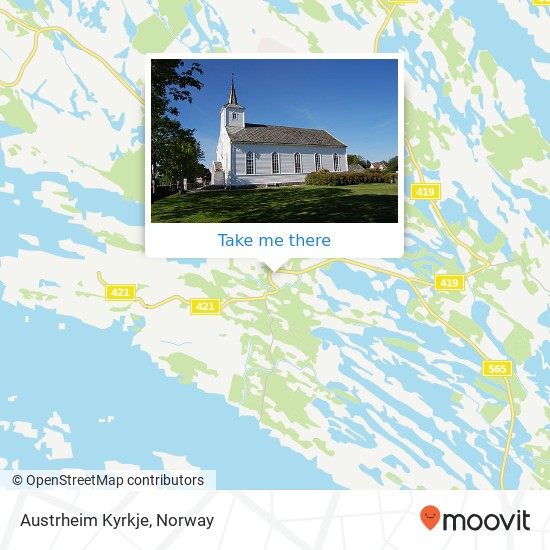 Austrheim Kyrkje map