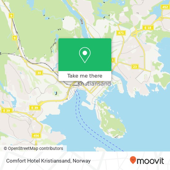 Comfort Hotel Kristiansand map