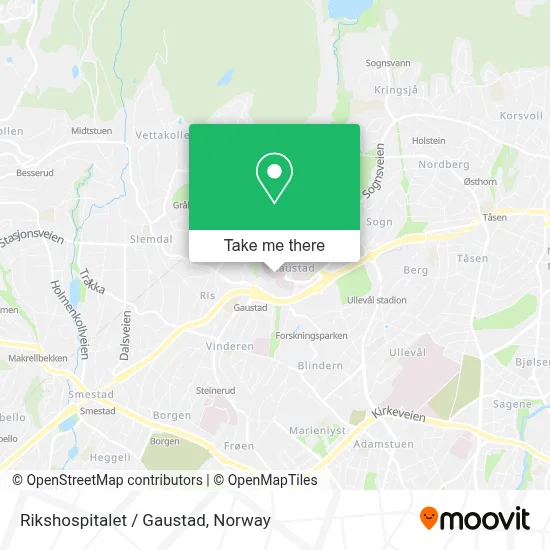 Rikshospitalet / Gaustad map