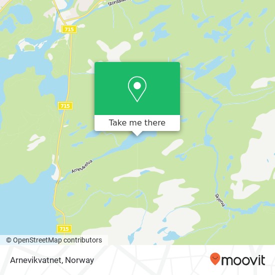 Arnevikvatnet map