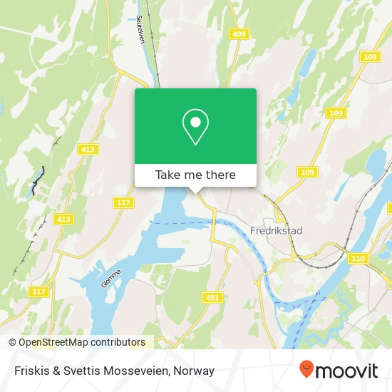 Friskis & Svettis Mosseveien map