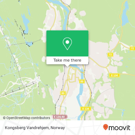 Kongsberg Vandrehjem map