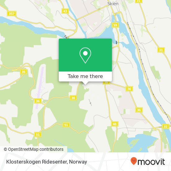 Klosterskogen Ridesenter map