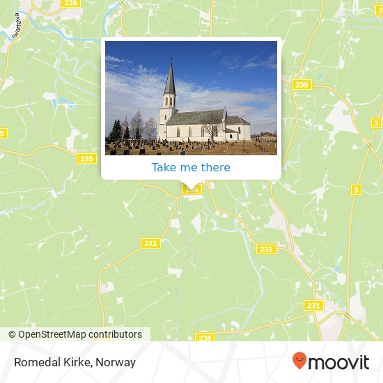 Romedal Kirke map