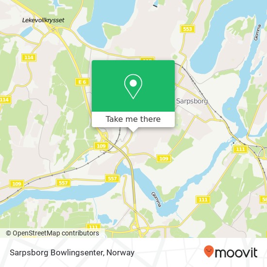 Sarpsborg Bowlingsenter map