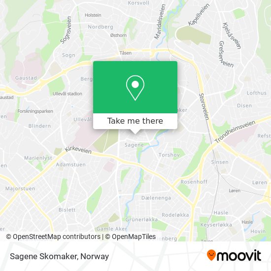 Sagene Skomaker map