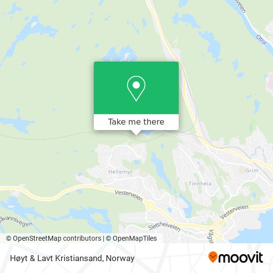 Høyt & Lavt Kristiansand map