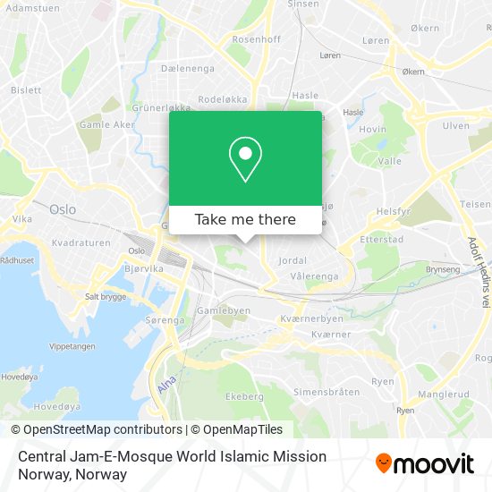 Central Jam-E-Mosque World Islamic Mission Norway map