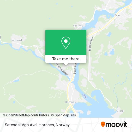 Setesdal Vgs Avd. Hornnes map