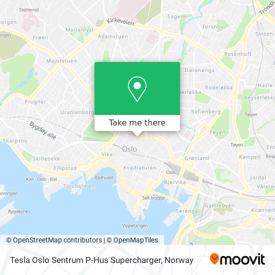 Tesla Oslo Sentrum P-Hus Supercharger map