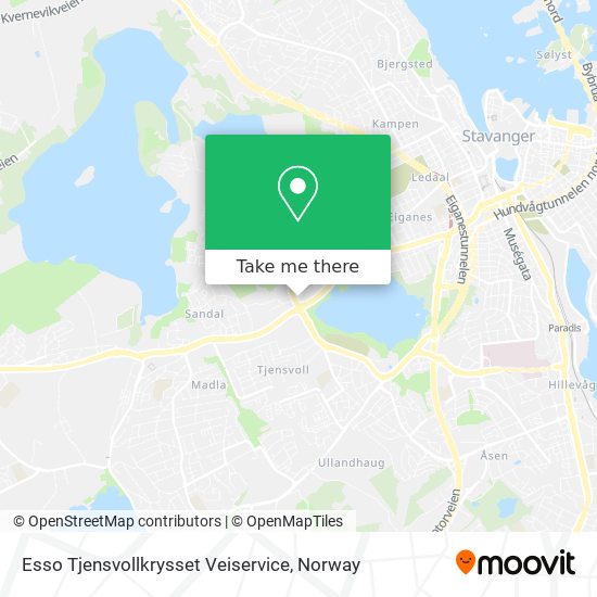 Esso Tjensvollkrysset Veiservice map