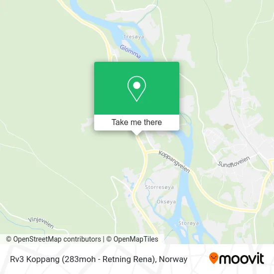 Rv3 Koppang (283moh - Retning Rena) map