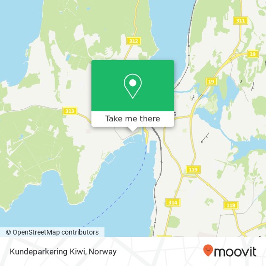 Kundeparkering Kiwi map