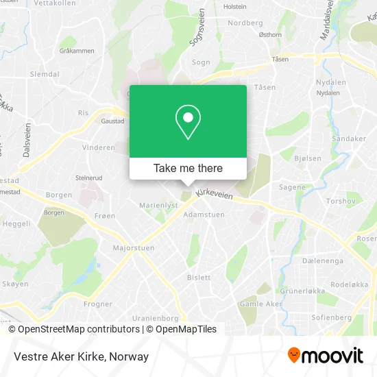 Vestre Aker Kirke map