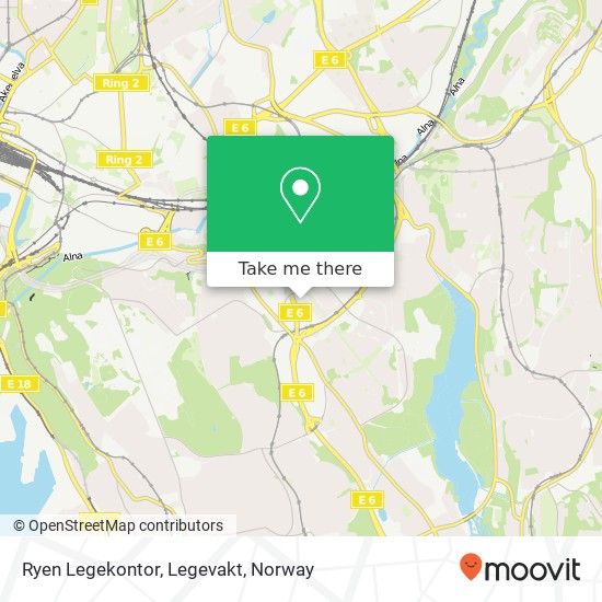 Ryen Legekontor, Legevakt map