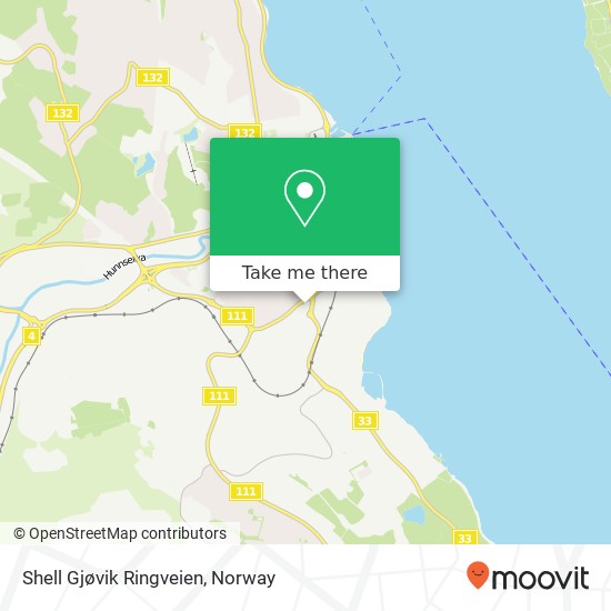 Shell Gjøvik Ringveien map