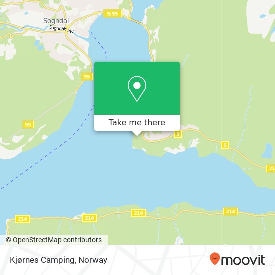 Kjørnes Camping map