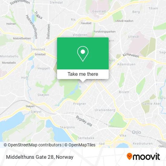 Middelthuns Gate 28 map