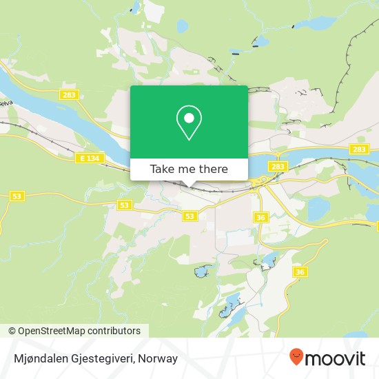 Mjøndalen Gjestegiveri map