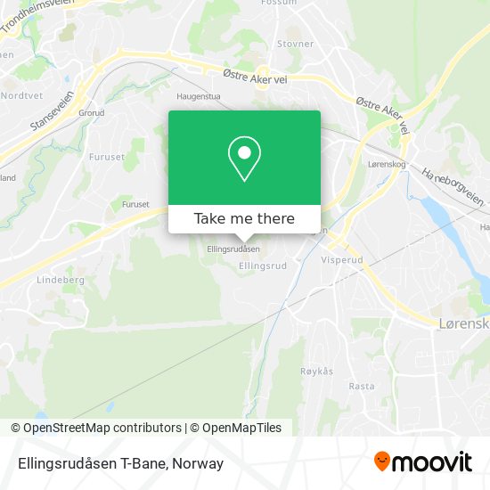 Ellingsrudåsen T-Bane map