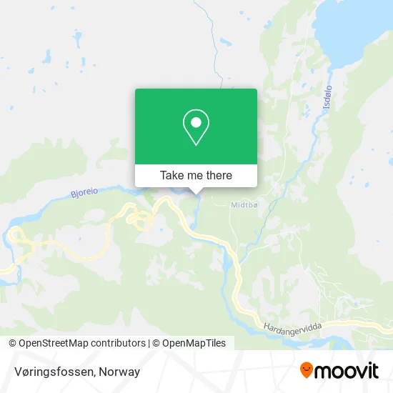 Vøringsfossen map