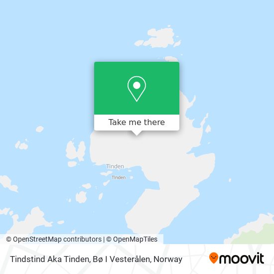 Tindstind Aka Tinden, Bø I Vesterålen map