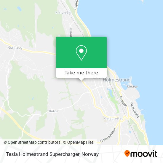 Tesla Holmestrand Supercharger map